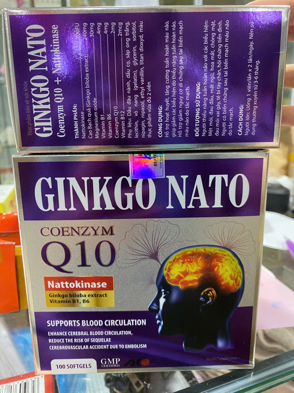 Ginkgo Nato Q10 Tím _Ako (Hộp/100V) K84