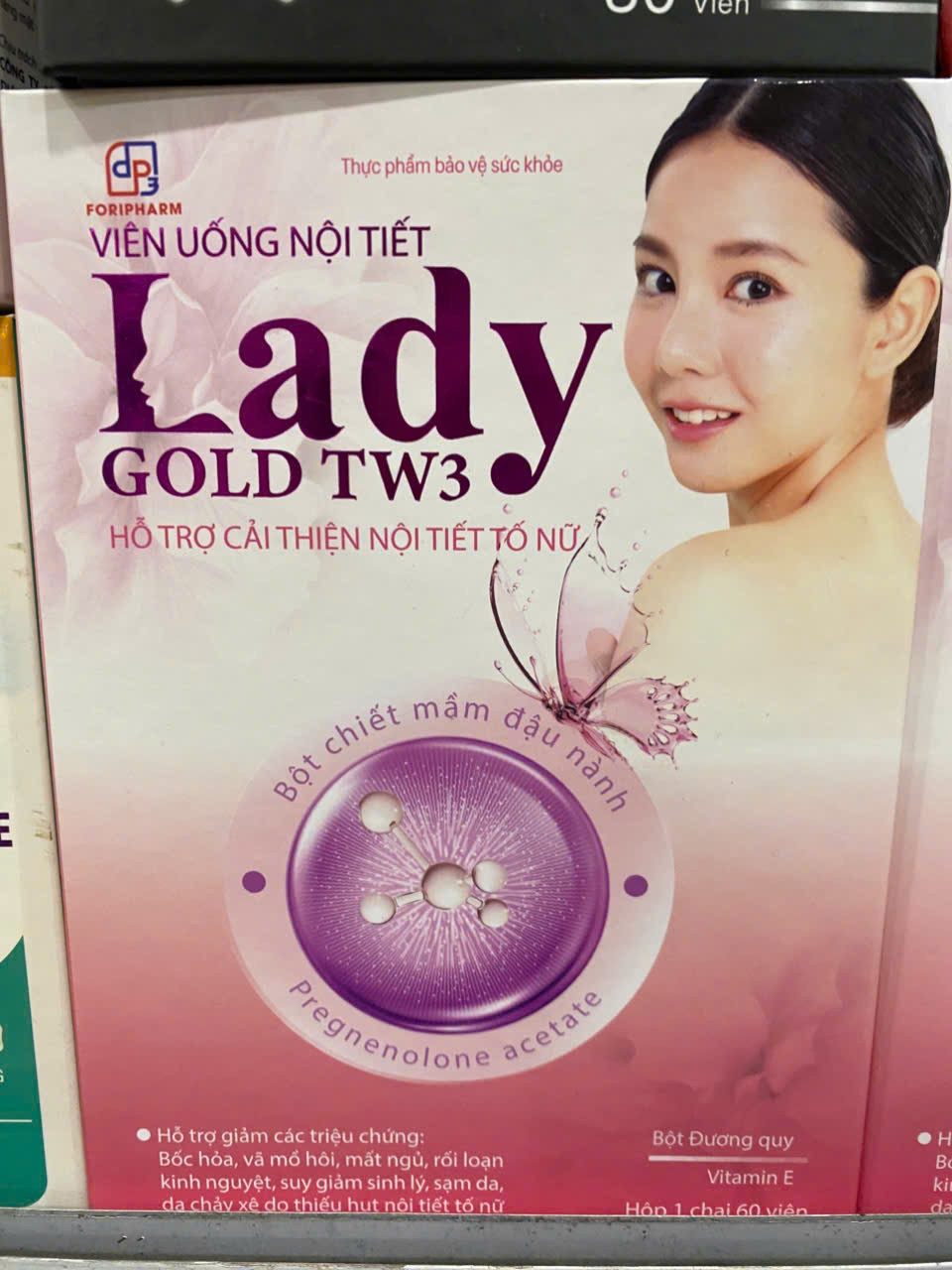 Viên Uống Nội Tiết Lady Gold TW3 (L/60viên) Hộp gỗ