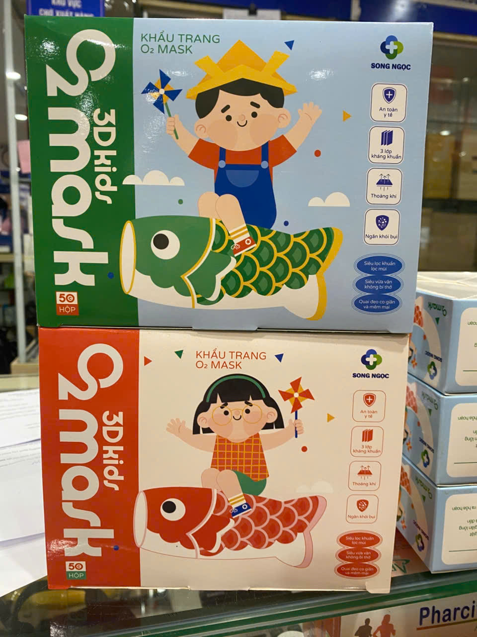 Khẩu Trang O2 Mark 3D Kids (H/50c)