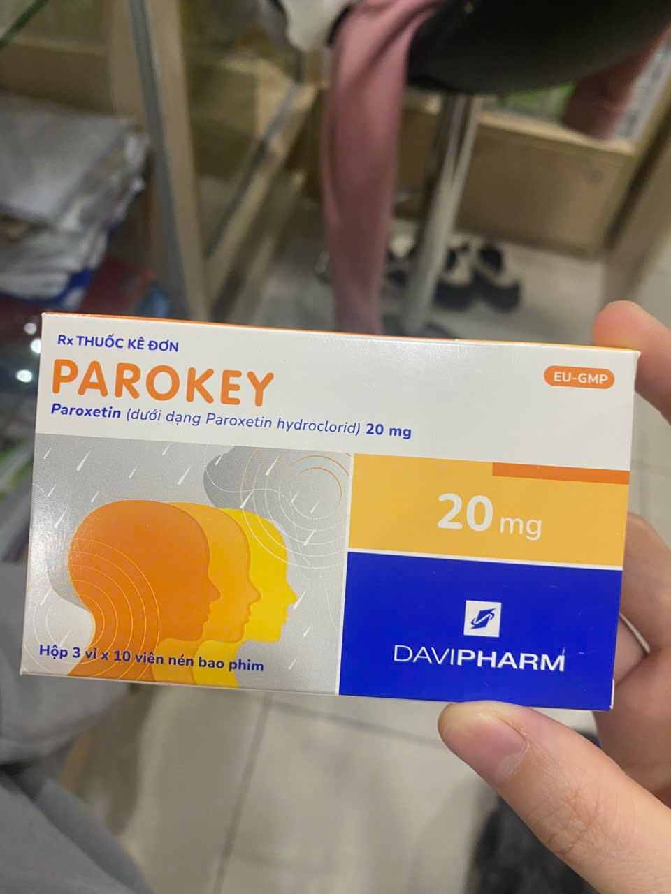 Parokey Parocetine 20mg (H/3 vỉ x 10v) Davipharm