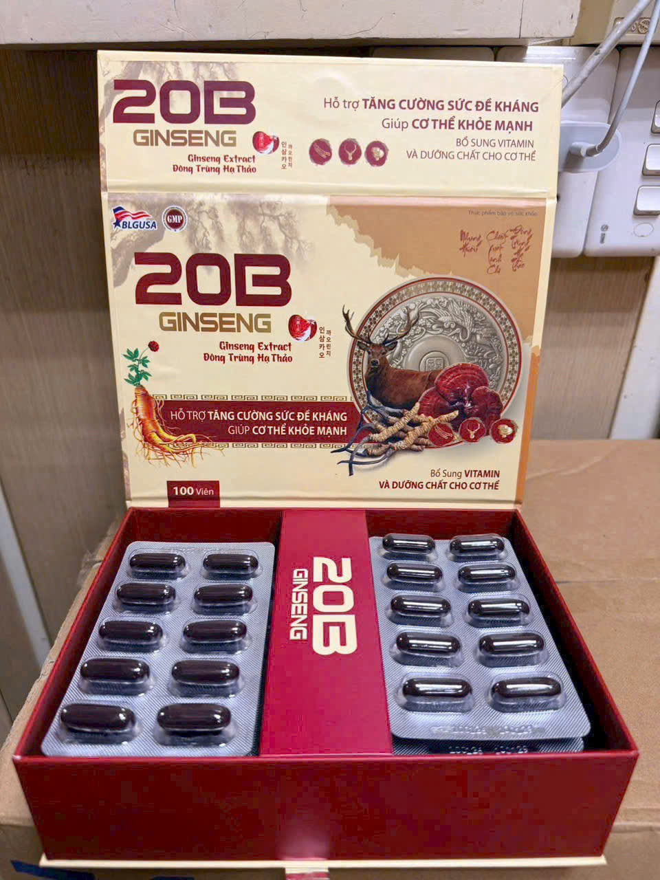 20B Ginseng (H/100v) hộp gỗ