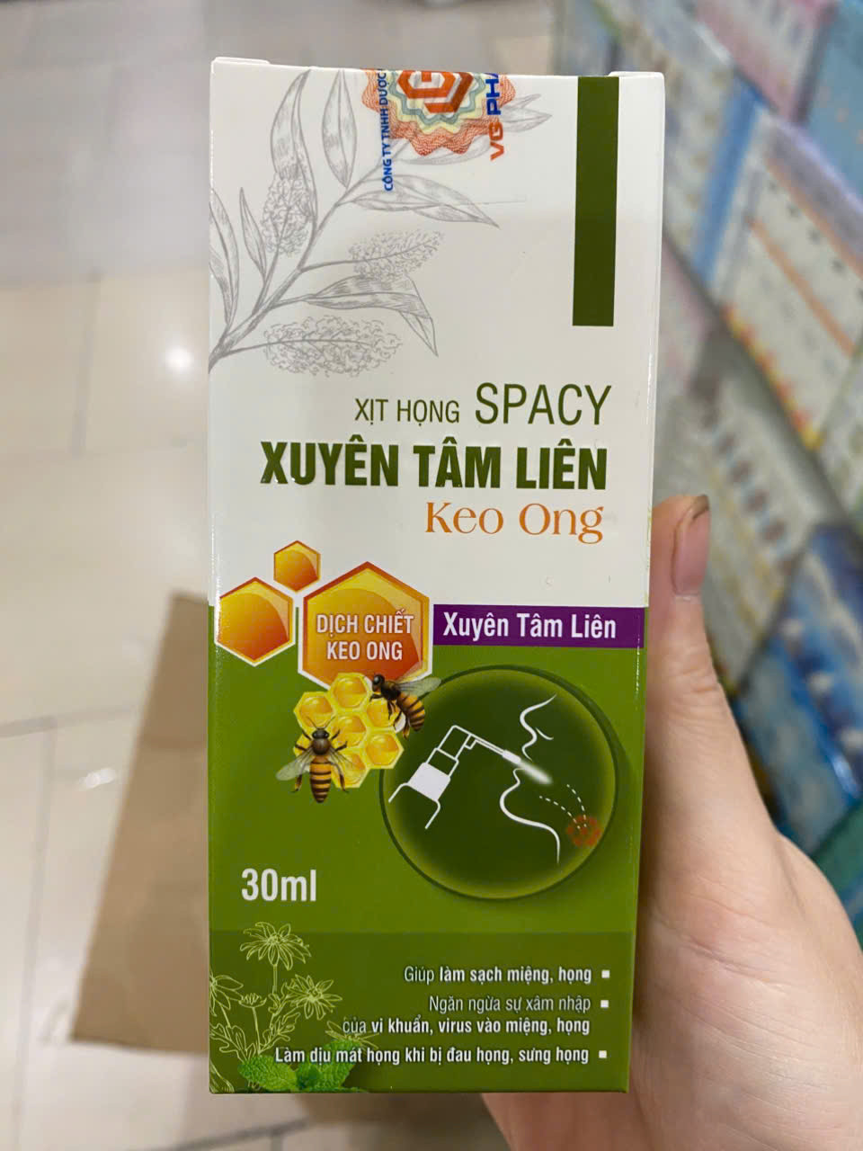 Xịt Họng Xuyên Tâm Liên Keo Ong (L/30ml)