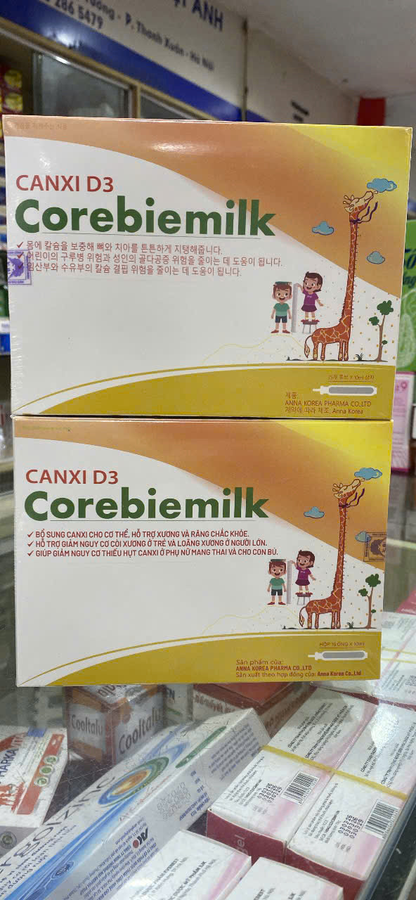 Canxi D3 Corebie Milk (H/15 ống)
