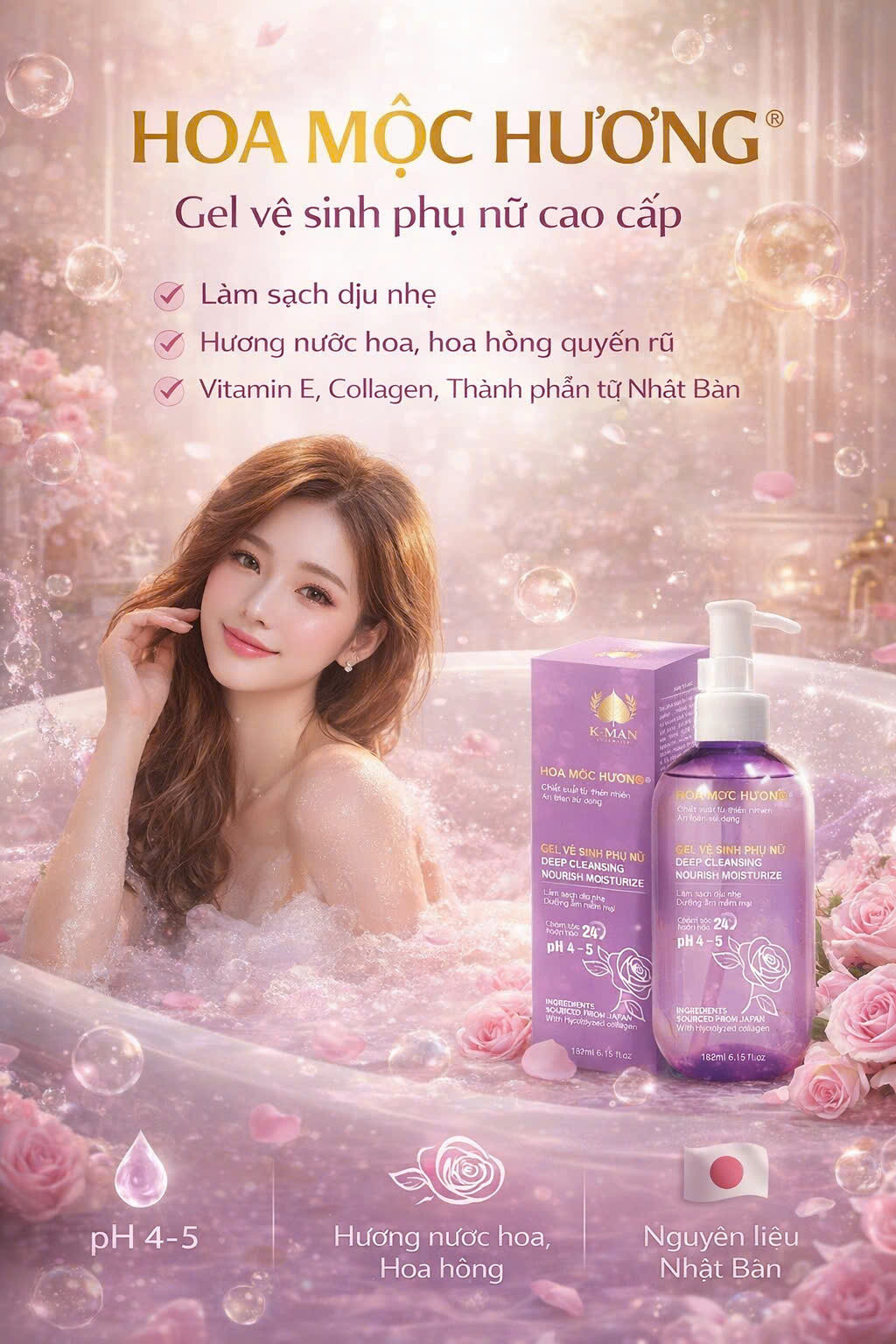 Gel Vệ Sinh Hoa Mộc Hương (L/182ml)