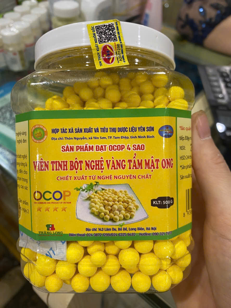 Viên Tinh Bột Nghệ Vàng Tẩm Mật Ong ( Lọ ) - Yên Sơn