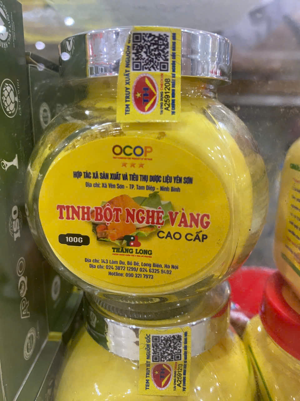 Tinh Bột Nghệ Vàng Yên Sơn (L/100G) lọ thủy tinh