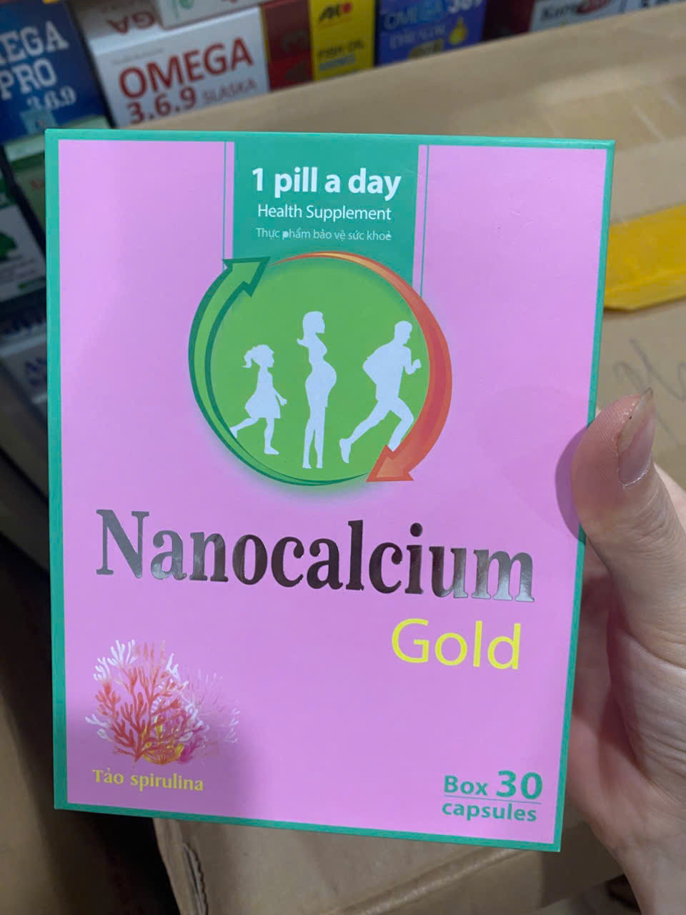 Nanocalcium (L/30v) hộp gỗ Hồng