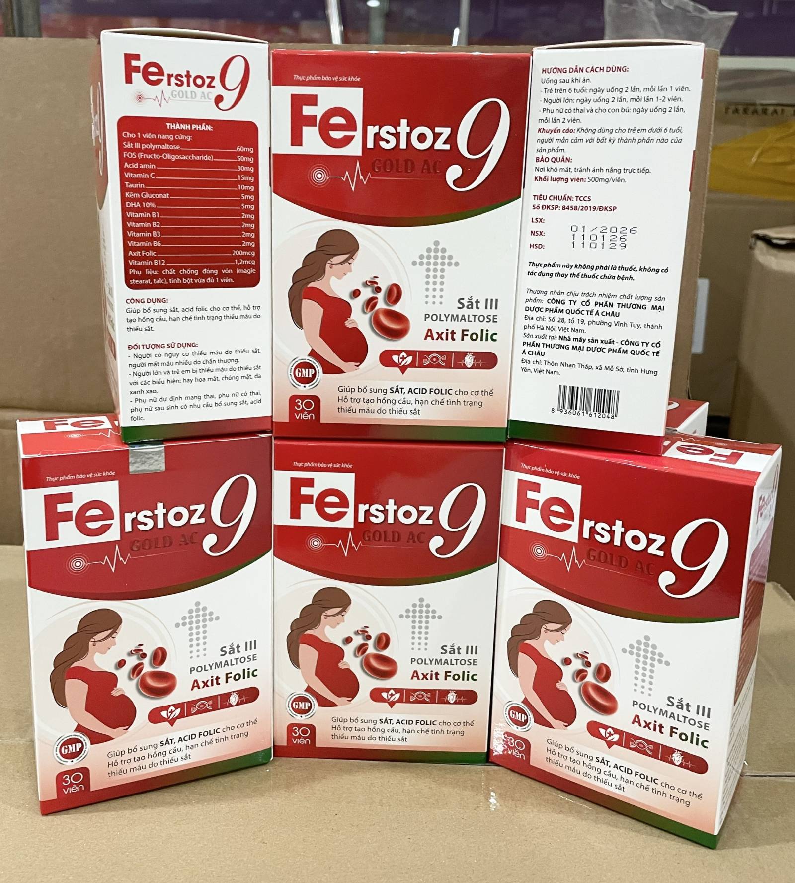 Bổ Máu Sắt Lọ Ferstoz9 Lọ 30V Mới