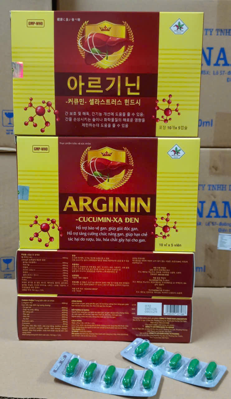 Arginin Cucumin Xạ Đen Đỏ Vàng _Cp Mới (Hộp/60 Viên)