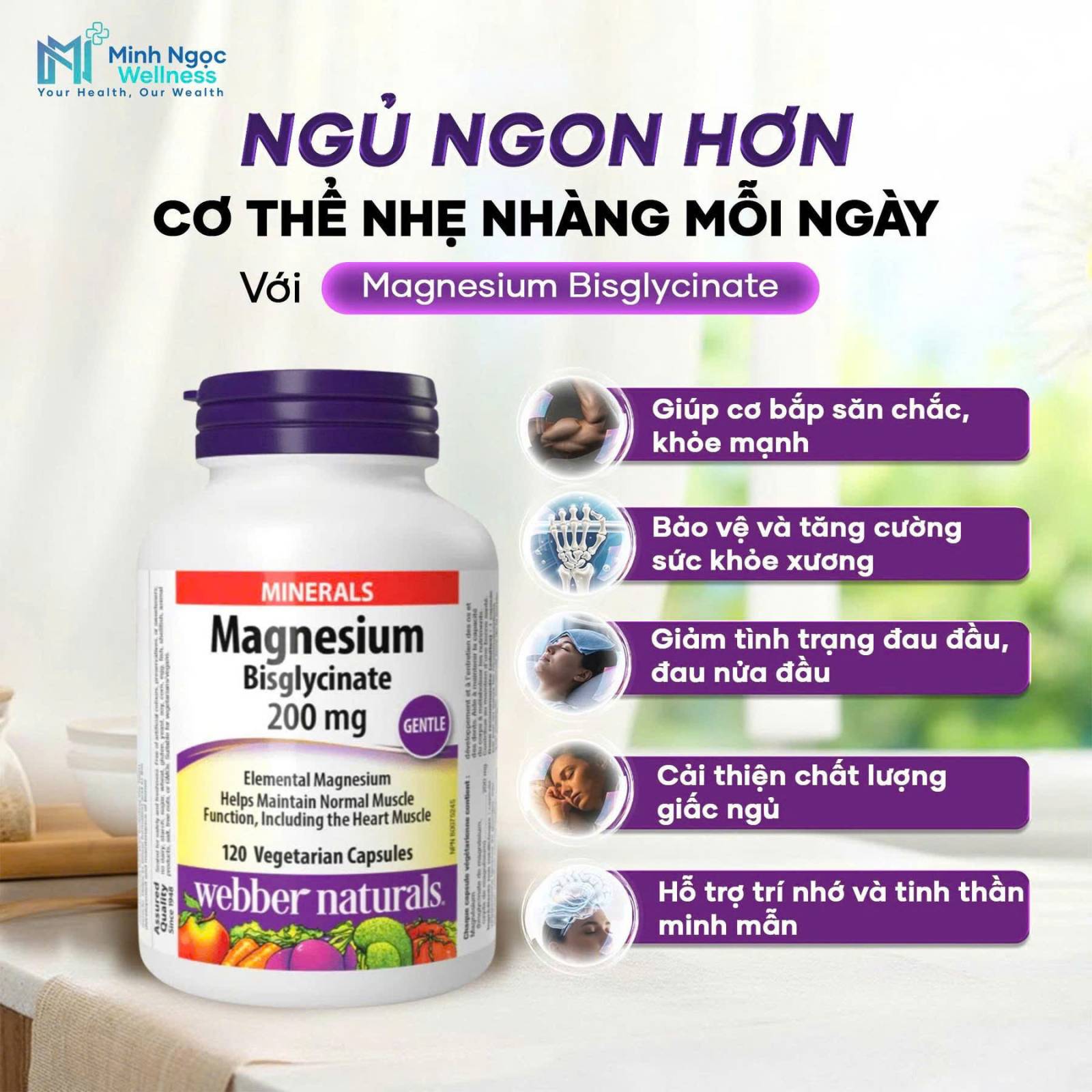 Magnesium Bisglycinate 200mg (L/120v)