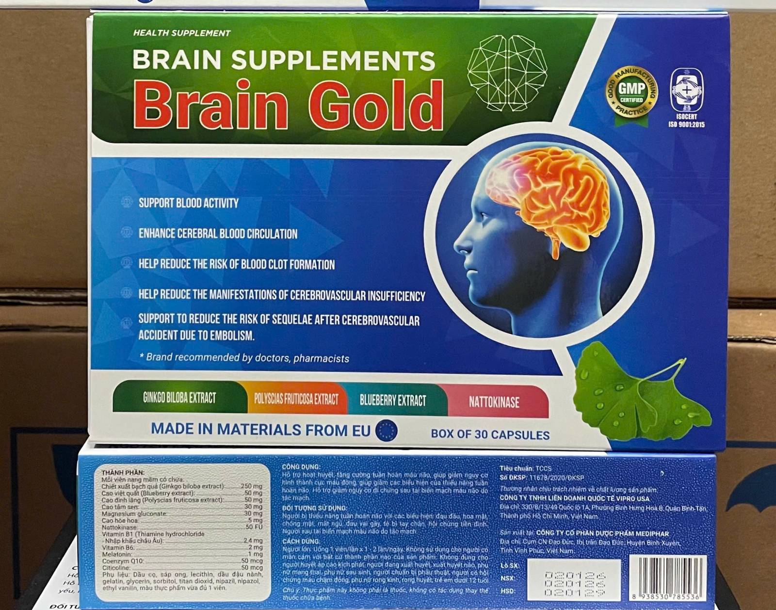 Viên Bổ Não Brain Gold (Hộp 30 Viên) CD