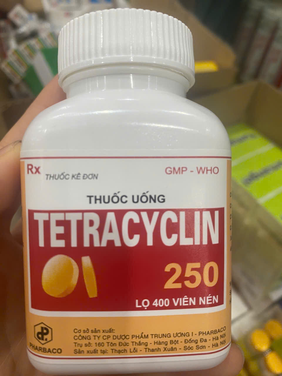 Tetracyclin 250Mg Nén _ Pharbaco (Lọ400V)