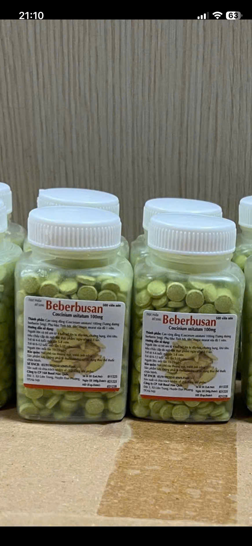 Berberin To (Beberbusan)  (Lọ500 Viên)