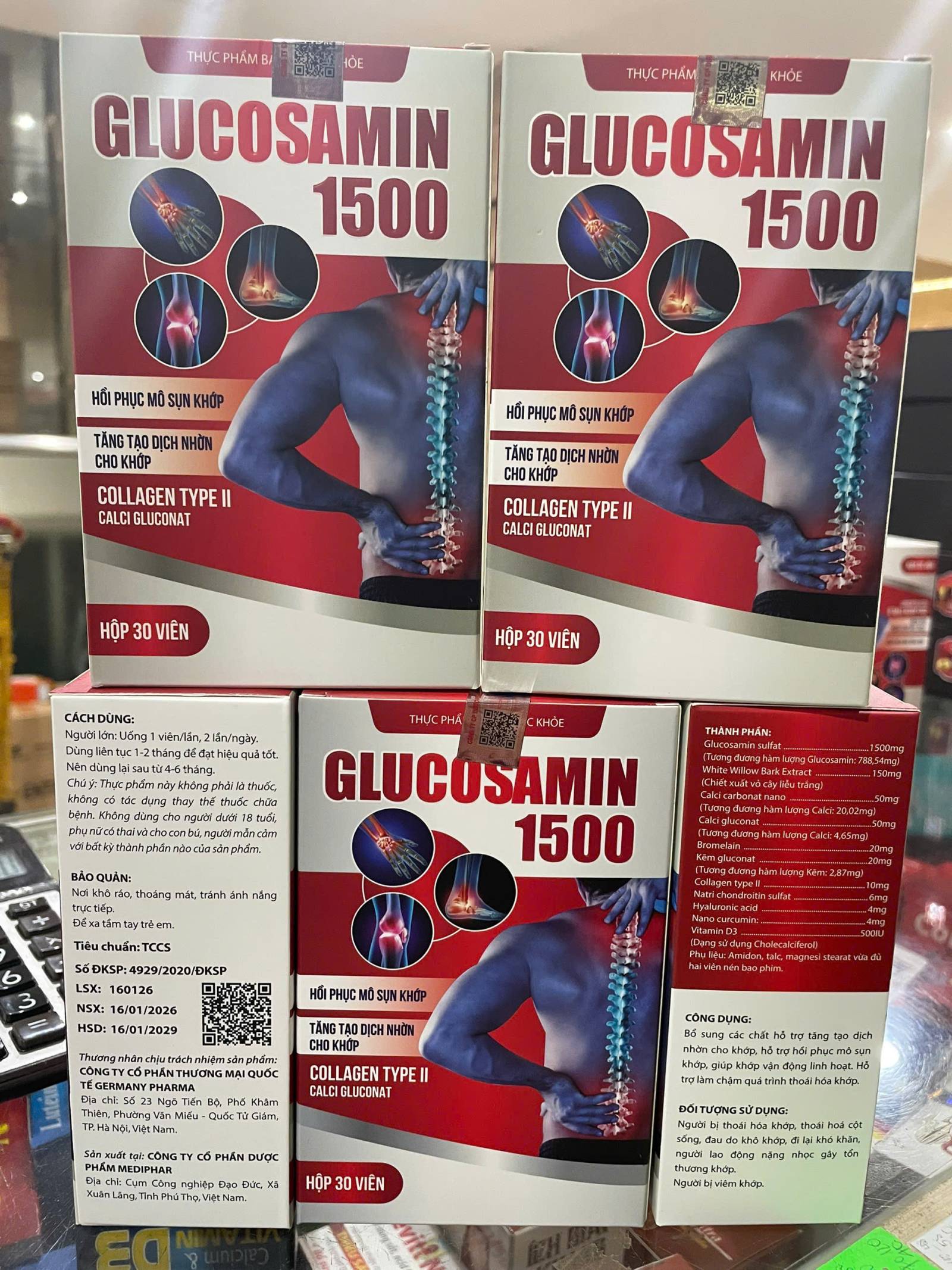 Glucosamin 1500 lọ đỏ 30 viên