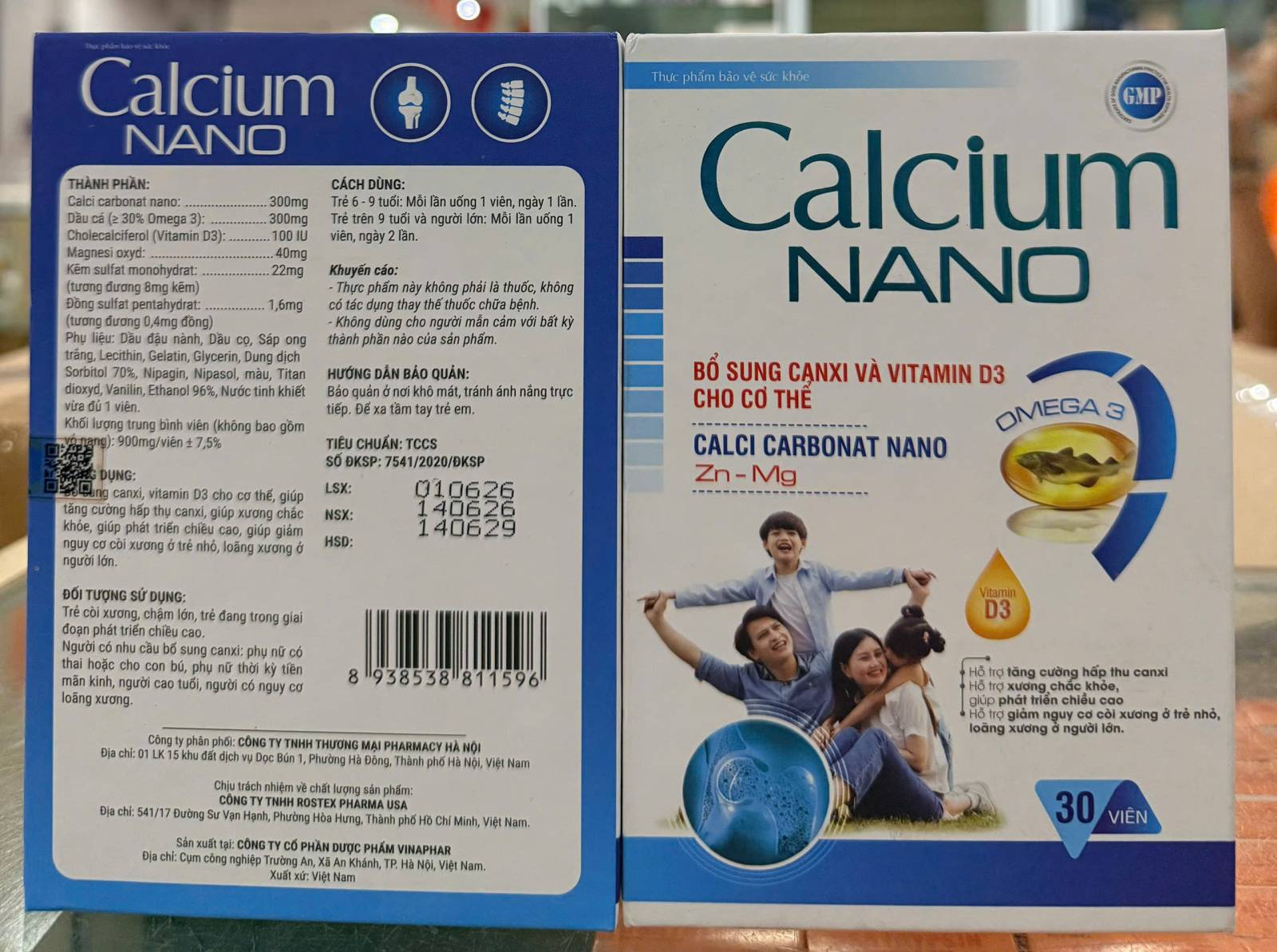 Calcium Nano (L/30v)  gđ, canxi lọ
