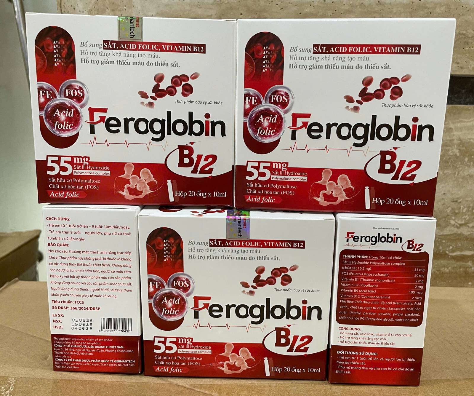 Sắt ống Feroglobin (H/20 ống)