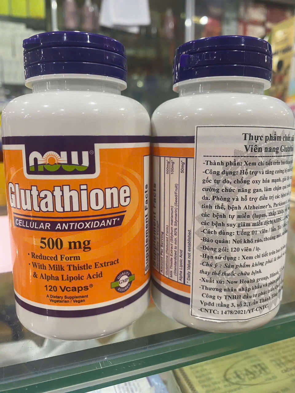 Glutathion 500mg New - lọ cam- Nhập Khẩu Mỹ (L/120v)