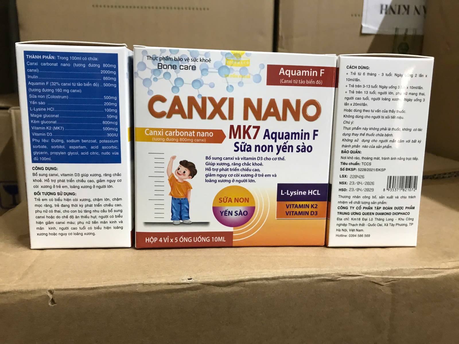 Canxi Nano Mk7 Hộp 20 Ống *10 Ml, canxi ống