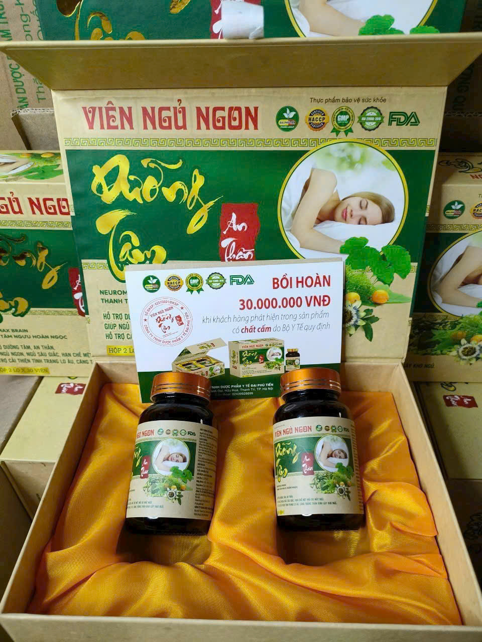 Viên Ngủ Ngon Dưỡng Tâm An Thần _ Gỗ 2 Lọ X 30V