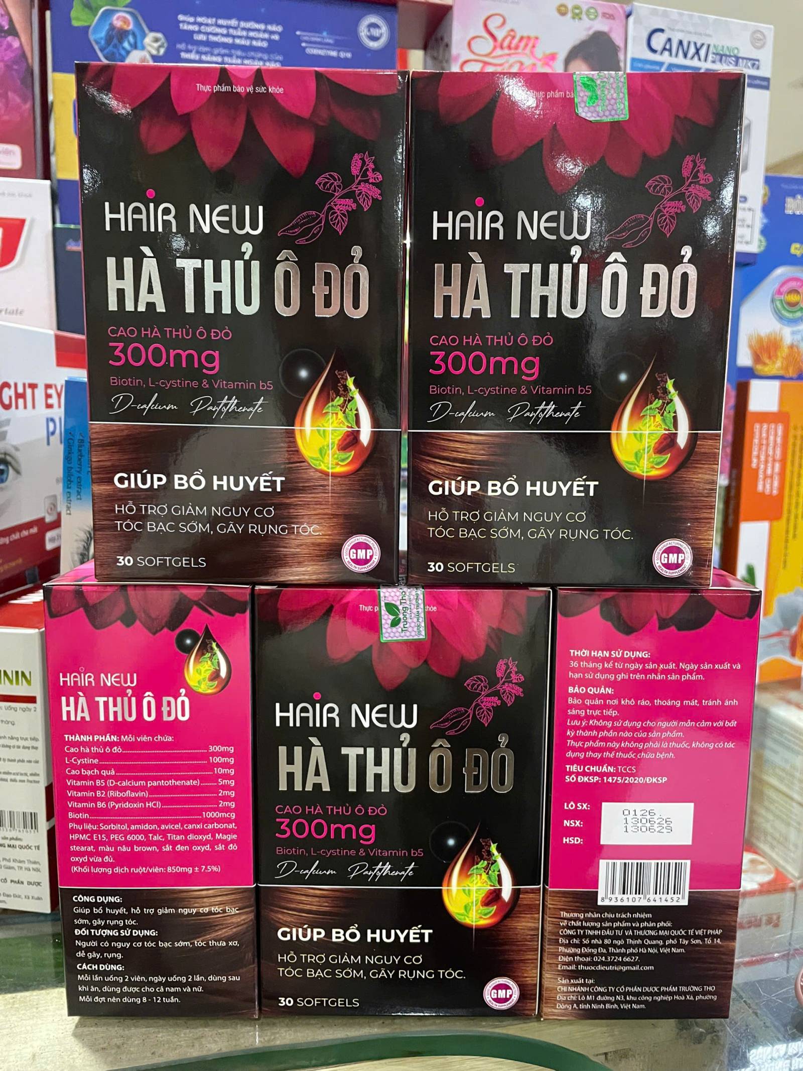 Hair New Hà Thủ Ô Đỏ Lọ 30 Viên Việt Pháp Mới