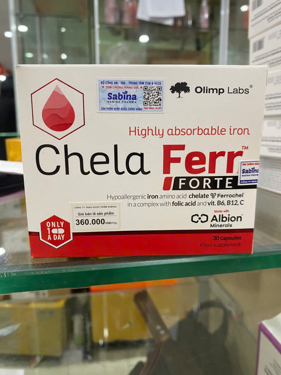 Sắt Hữu Cơ Chela Ferr Forte _Ba Lan (H30V) mẫu mới