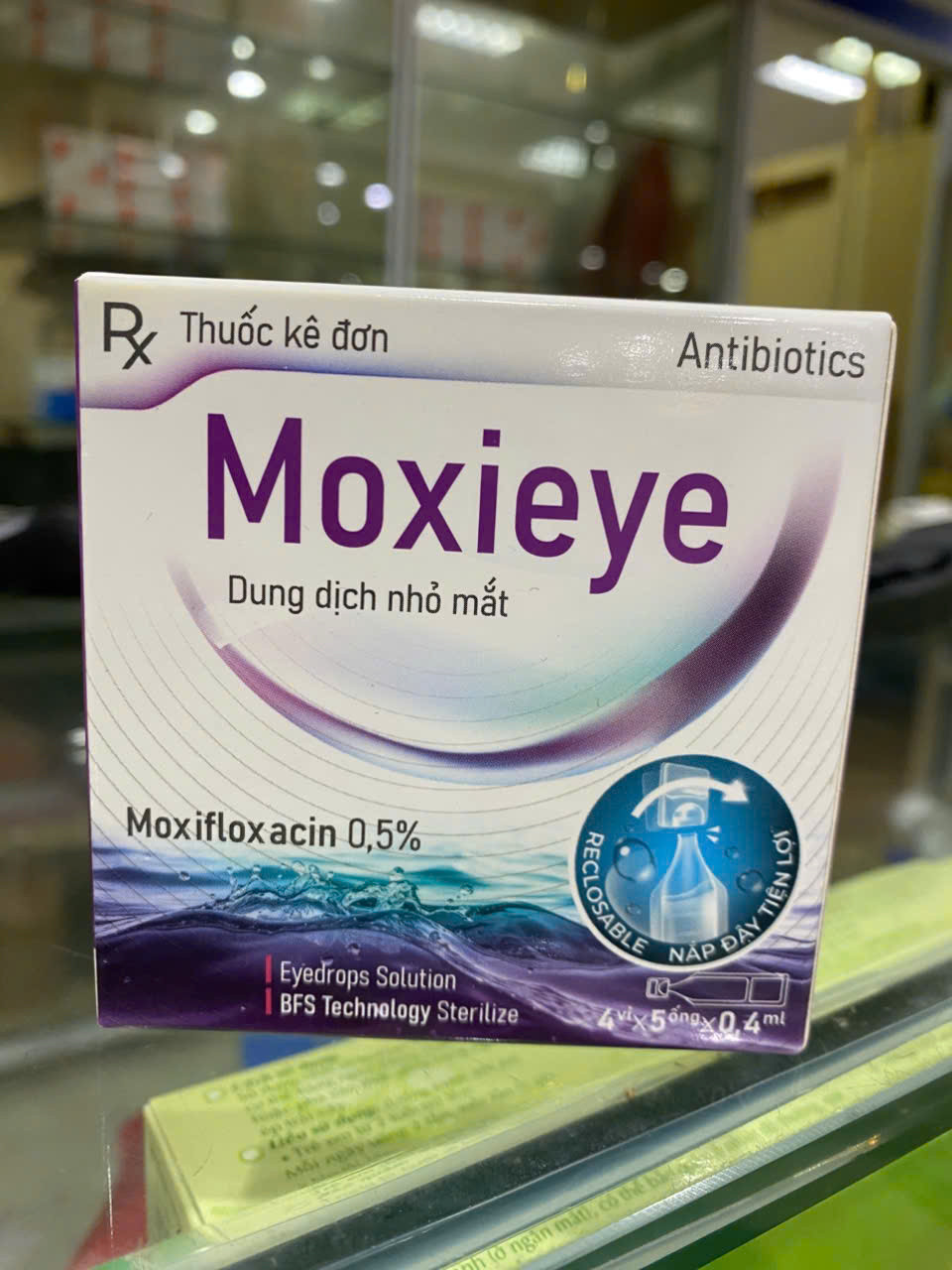 Nhỏ Mắt Moxieye (Moxifloxacin) H/20 ống