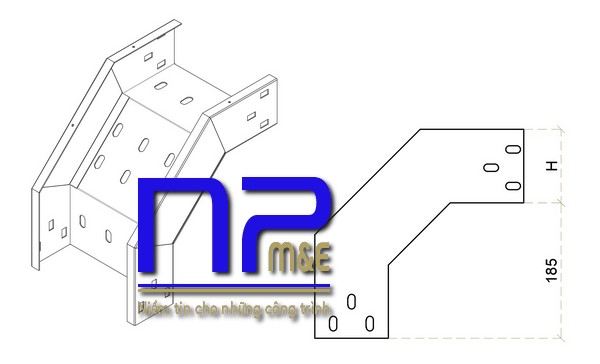 Bản vẽ kỹ thuật co xuống máng cáp