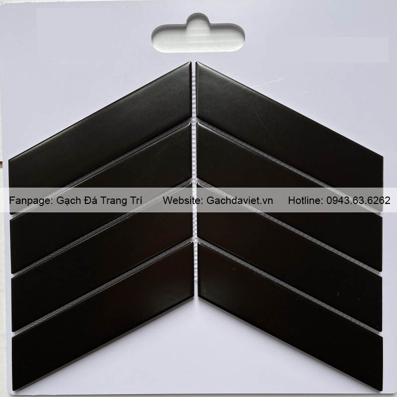 Gạch mosaic xương cá màu đen VMSX-833