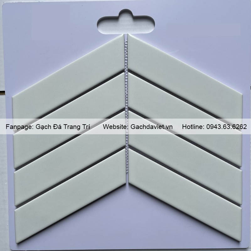 Gạch mosaic xương cá màu trắng VMSX-838