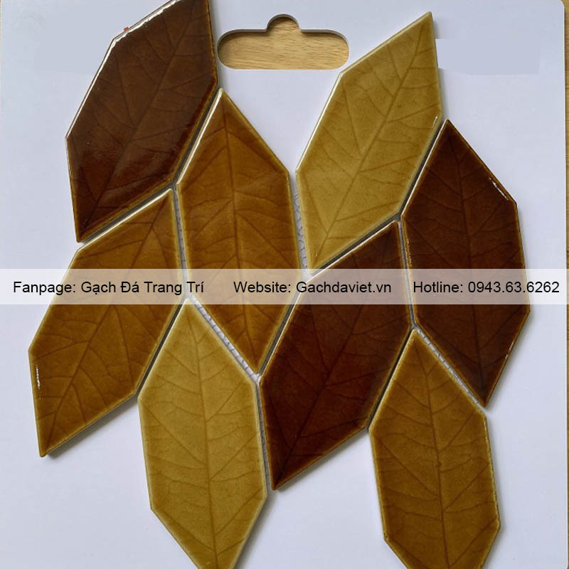 Gạch mosaic hình lá màu vàng VMS-L55