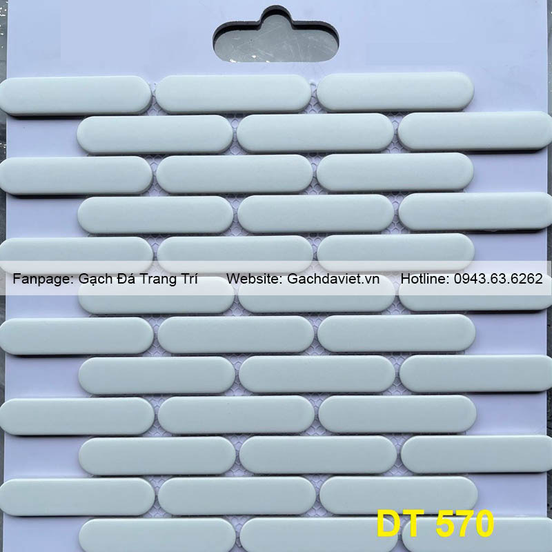 Gạch mosaic que đầu tròn màu trắng VMSQ-DT570