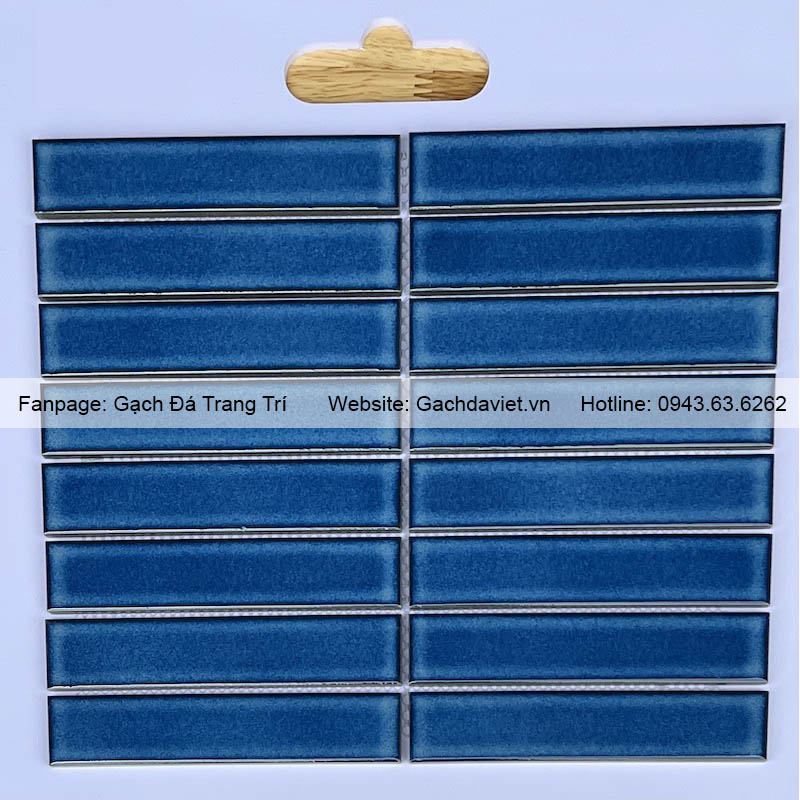 Gạch mosaic que đũa màu xanh men rạn VMSQ-G3231M