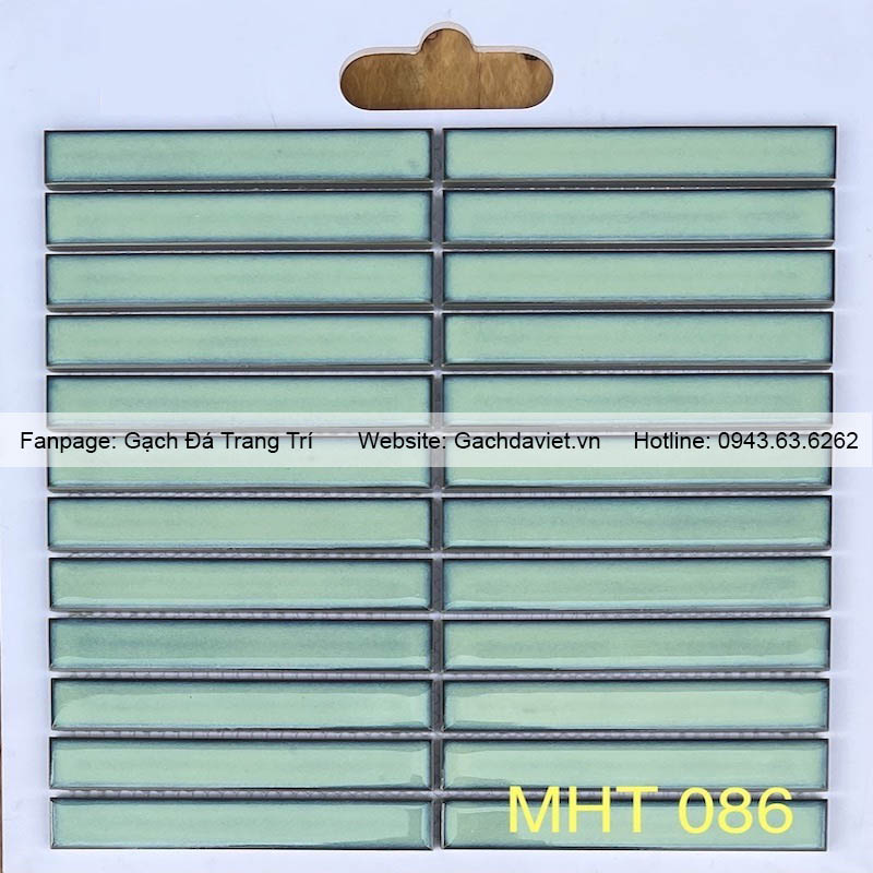 Gạch mosaic que đũa gốm phủ men màu xanh ngọc VMSG-086
