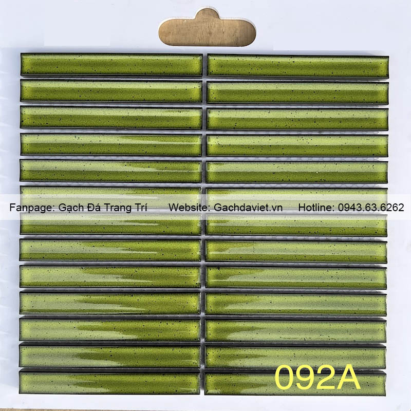 Gạch mosaic que đũa gốm phủ men màu xanh VMSG-092A