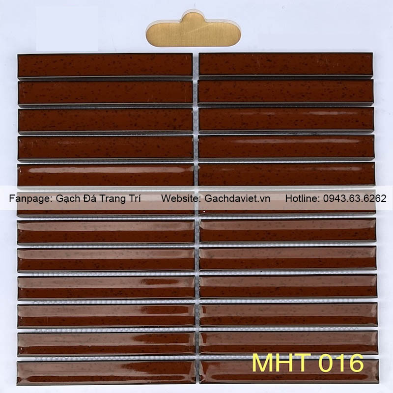 Gạch mosaic que đũa gốm phủ men màu đỏ VMSG-016
