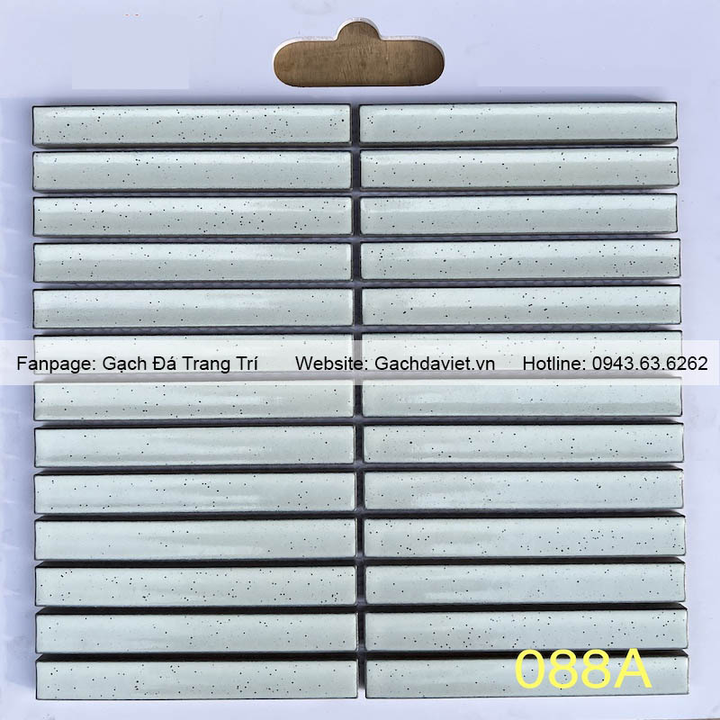 Gạch mosaic que đũa gốm phủ men màu trắng VMSG-088A