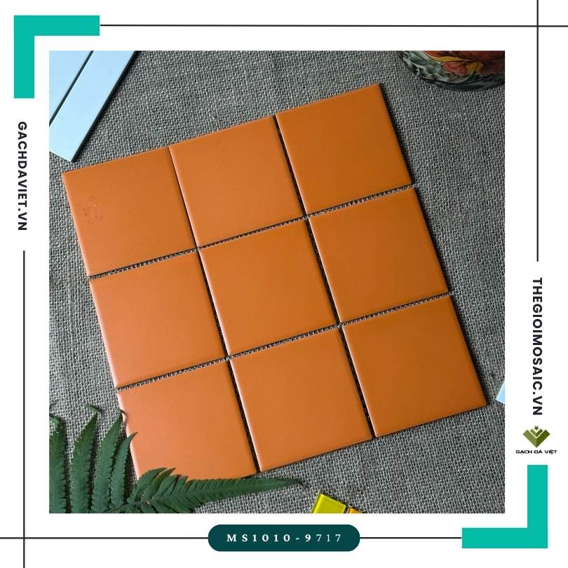 Gạch mosaic màu cam men mờ kích thước 10x10 VMSG-9717