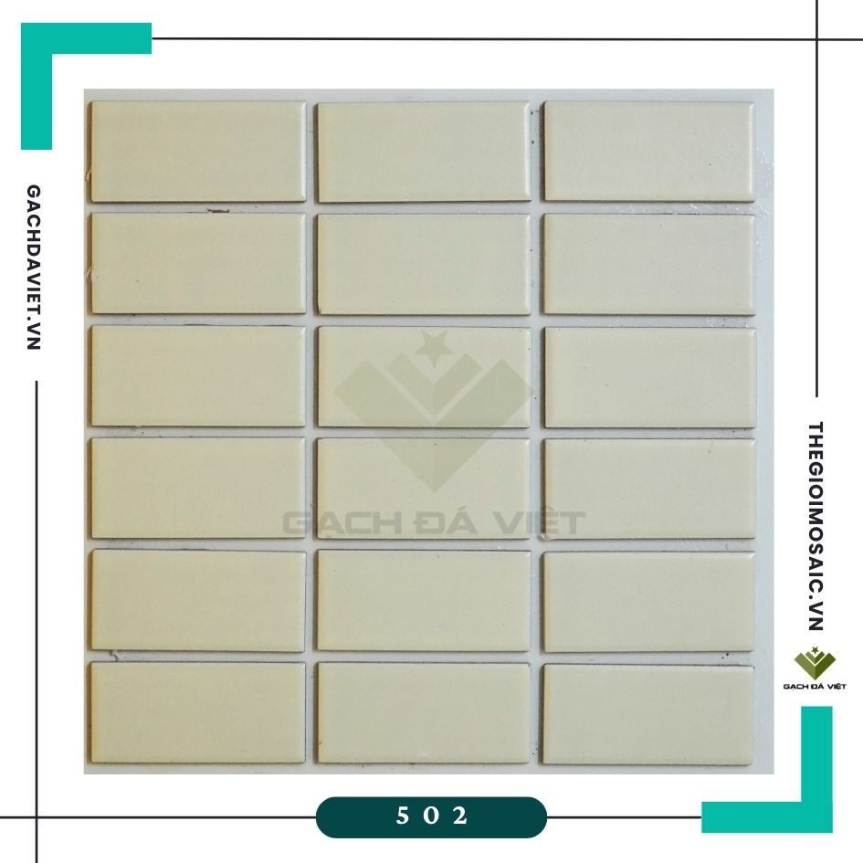 Gạch thẻ ốp tường màu vàng nhạt 45x95mm V502