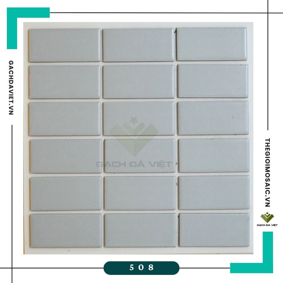Gạch thẻ ốp tường màu xám 45x95mm V508
