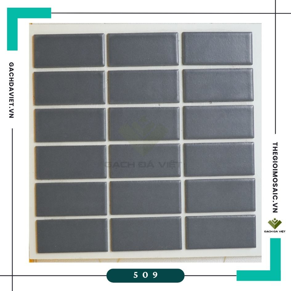 Gạch thẻ ốp tường màu xám đậm 45x95mm V509