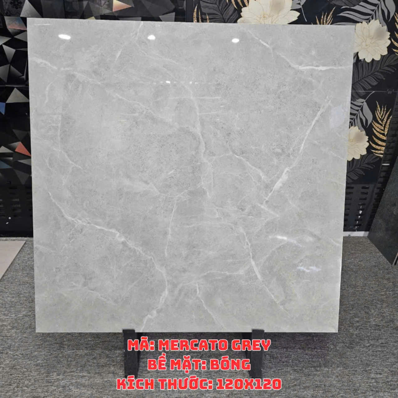 Gạch Ấn Độ KT 120x120cm V-BA- MERCATO GREY