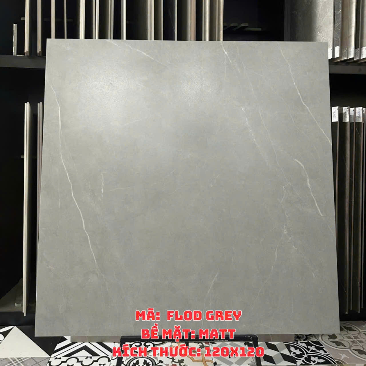 Gạch Ấn Độ KT 120x120cm V-BA-FLOD GREY