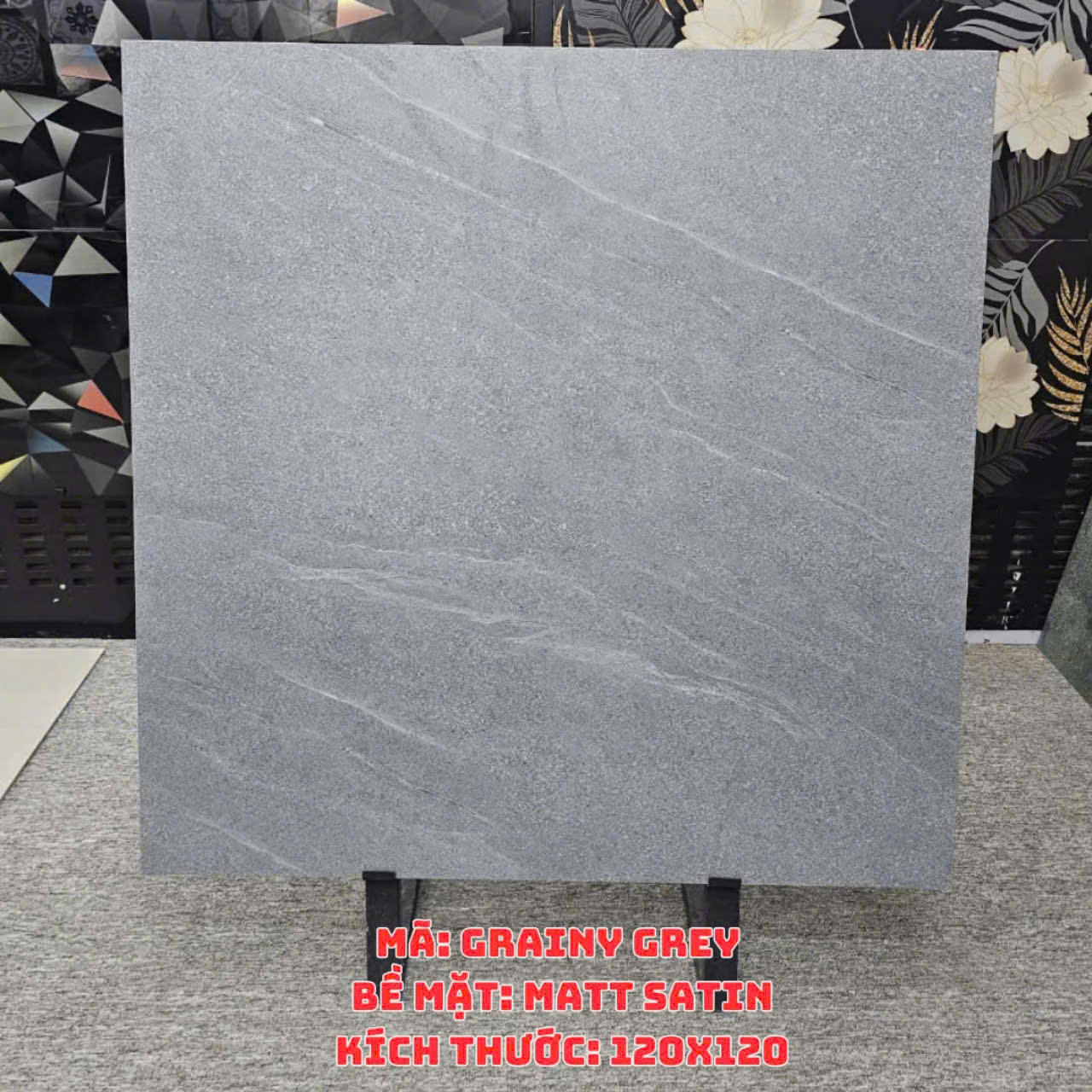 Gạch Ấn Độ KT 120x120cm V-BA-GRAINY GREY