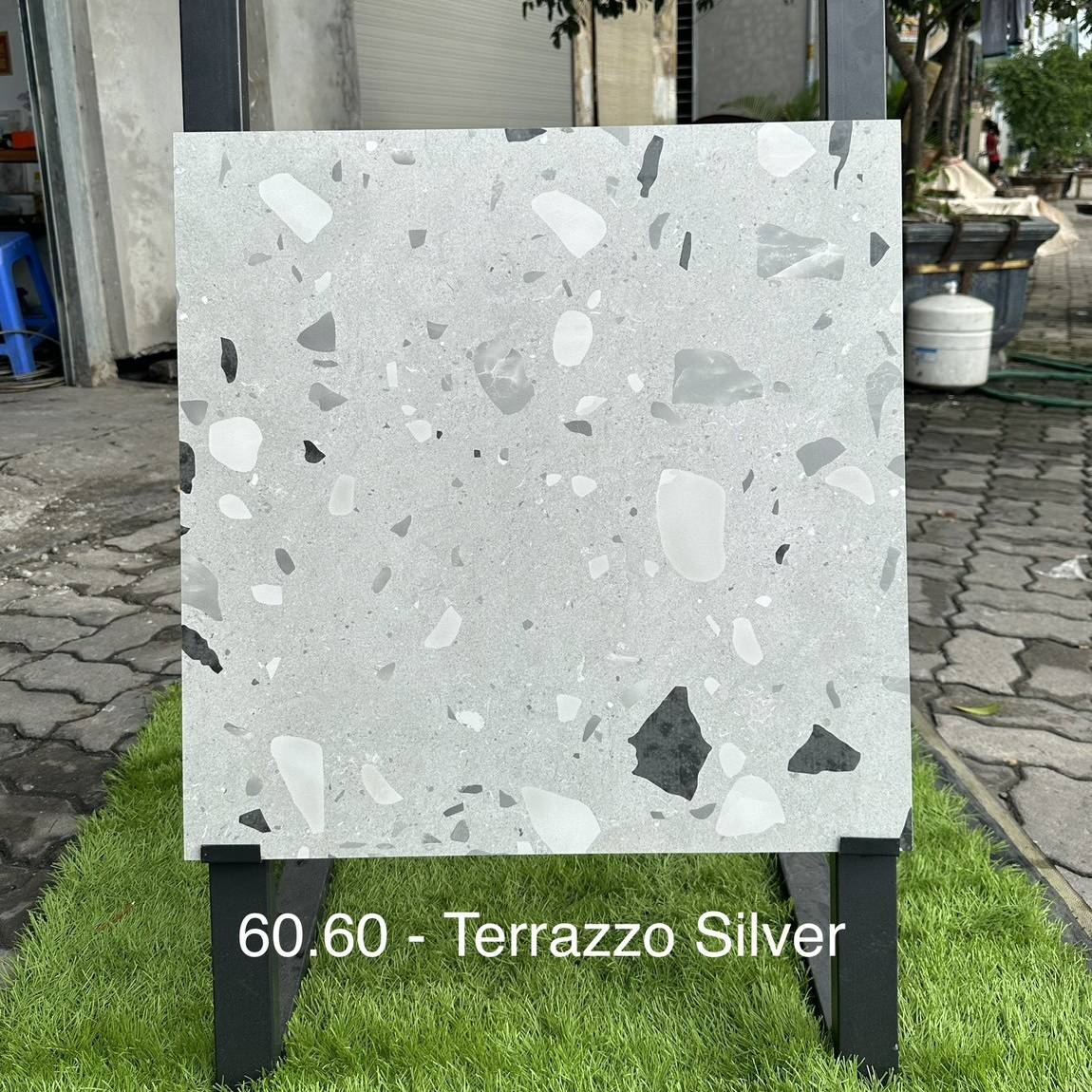 Gạch Ấn Độ KT 60x60cm V-BA-TERRAZZO SILVER