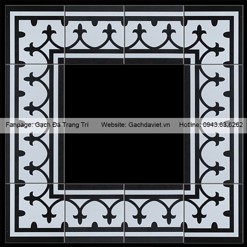 Gạch bông viền KT 200x200mm GBV-V2200