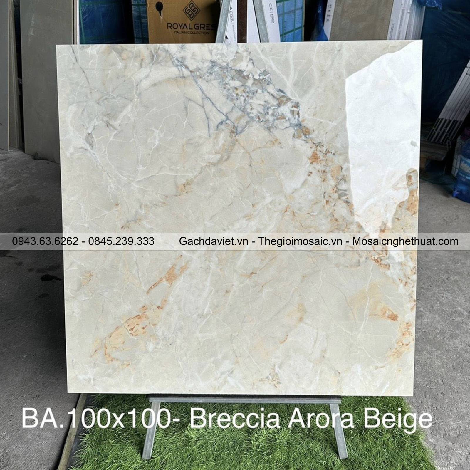 Gạch Ấn Độ nhập khẩu KT 100x100cm V-BA100-Breccia Arora Beige