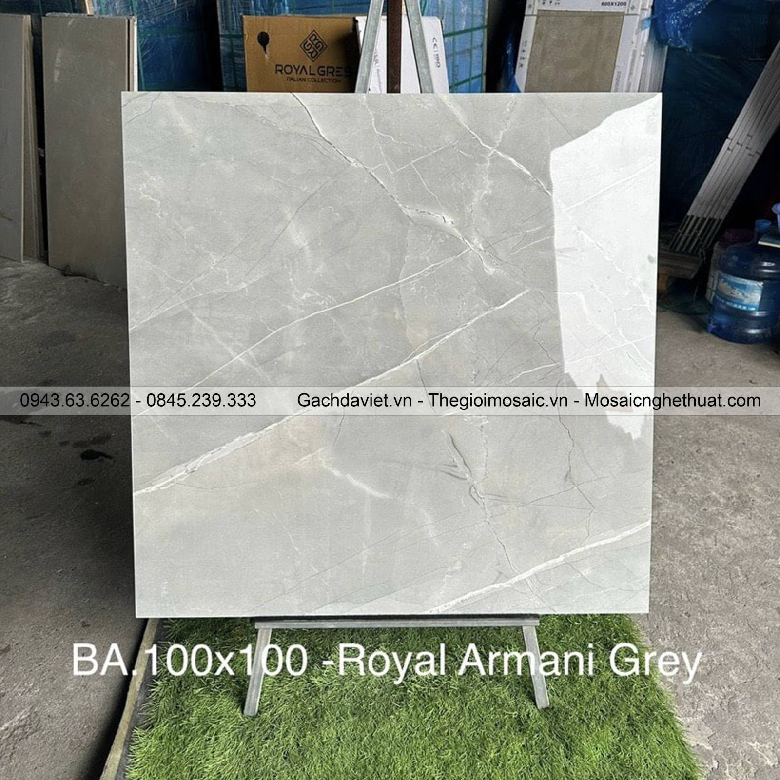 Gạch Ấn Độ nhập khẩu KT 100x100cm V-BA100-Royal Armani Grey