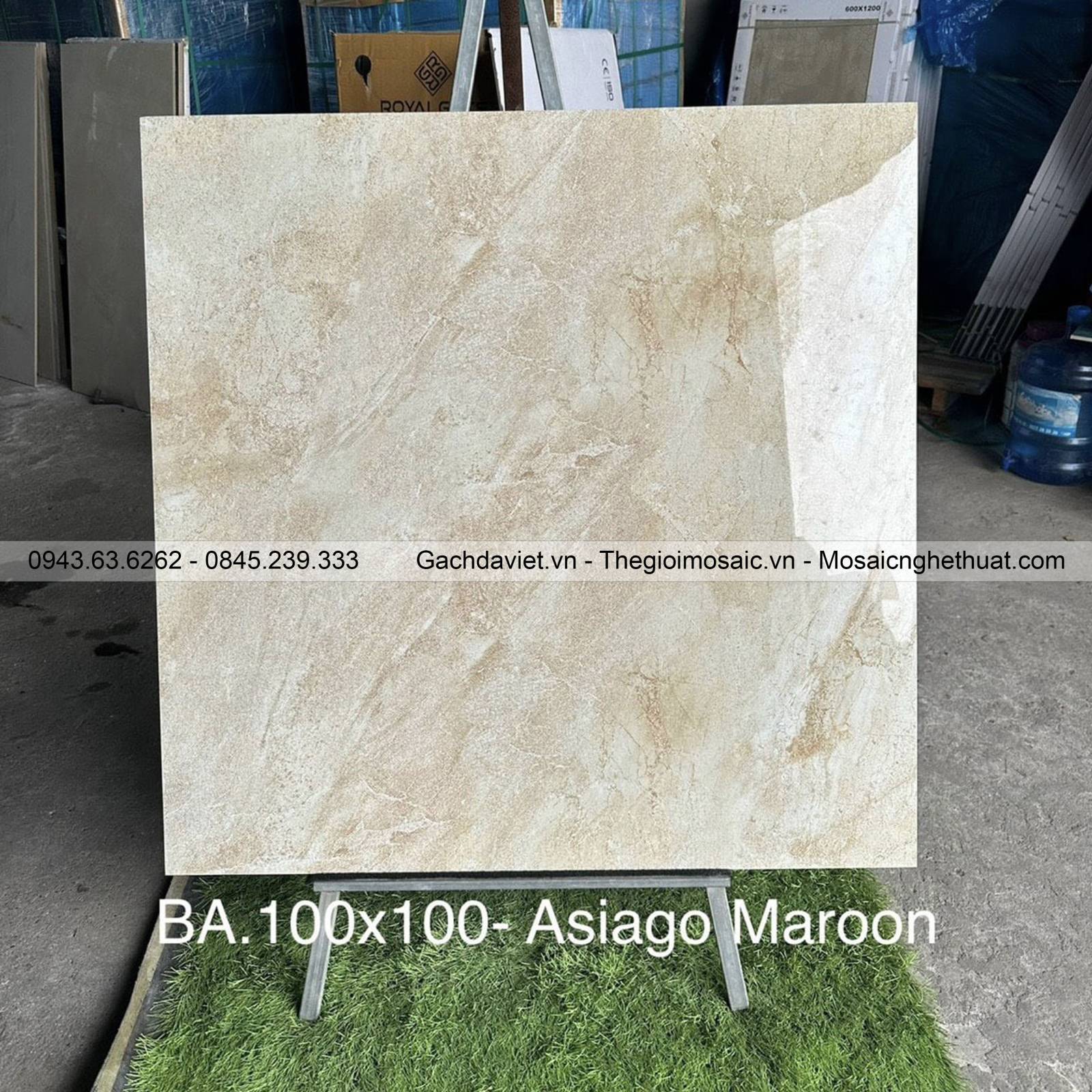 Gạch Ấn Độ nhập khẩu KT 100x100cm V-BA100-Asiago Maroon