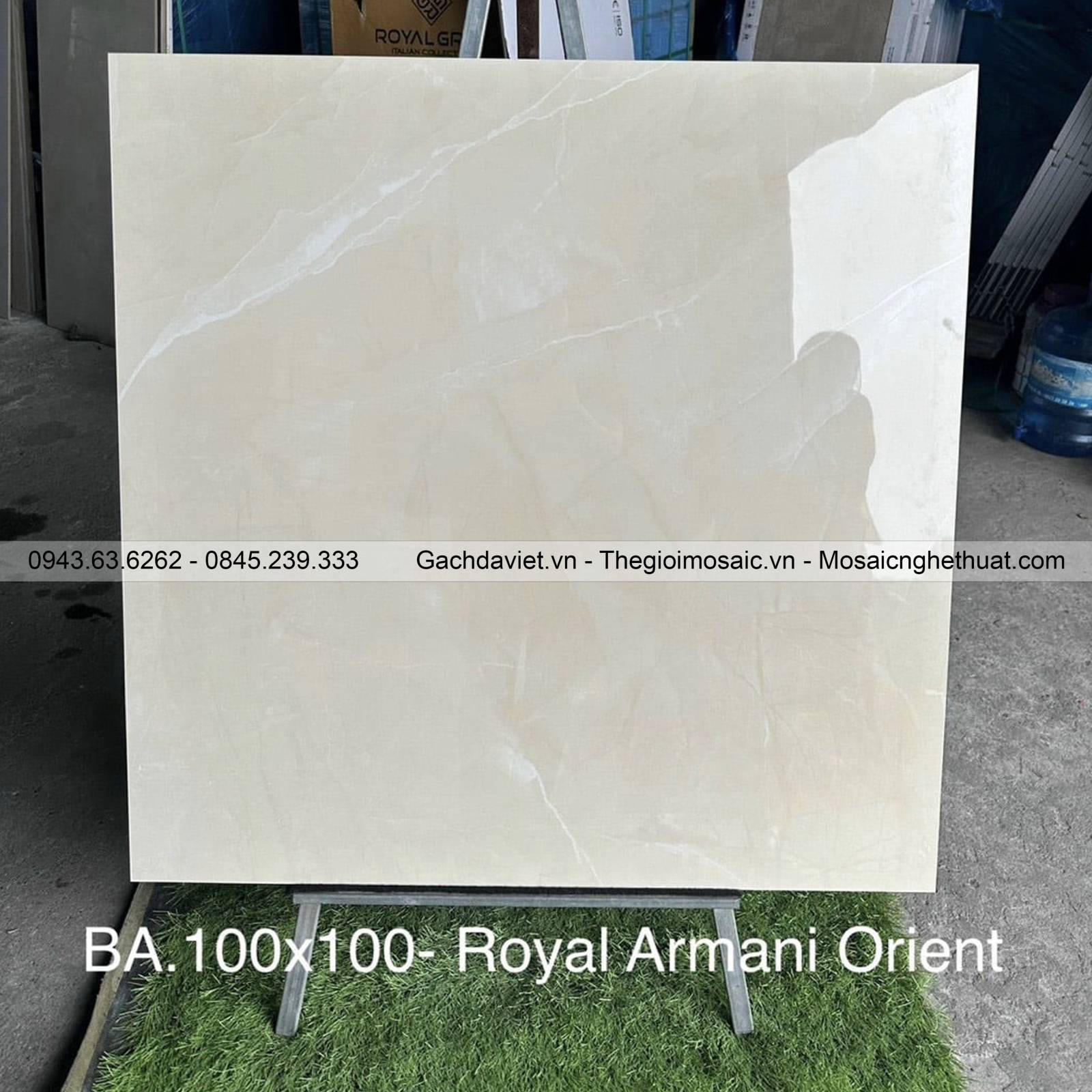 Gạch Ấn Độ nhập khẩu KT 100x100cm V-BA100-Royal Armani Grey Orient