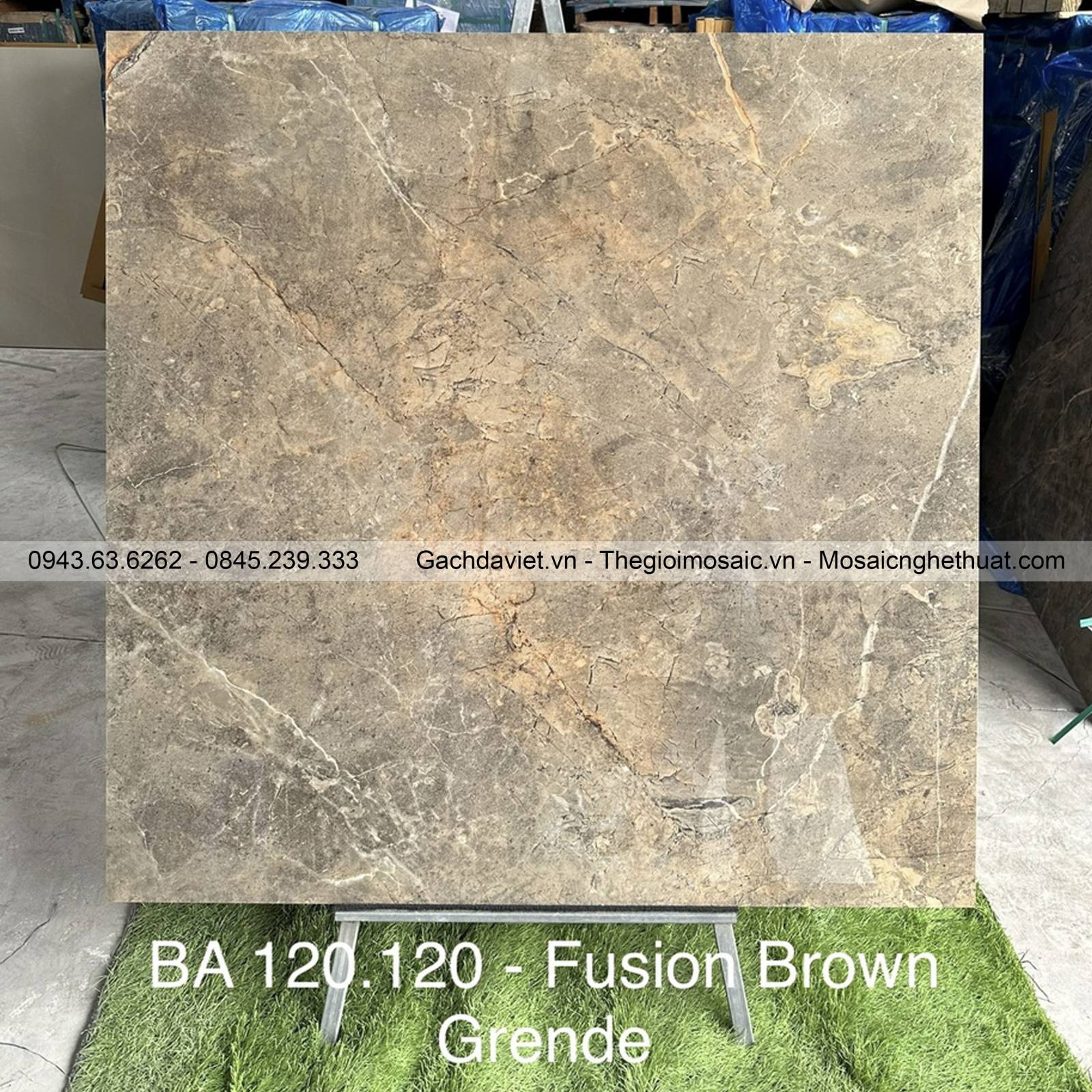 Gạch Ấn Độ nhập khẩu KT 120x120cm V-BA120-Fusion Brown Grende